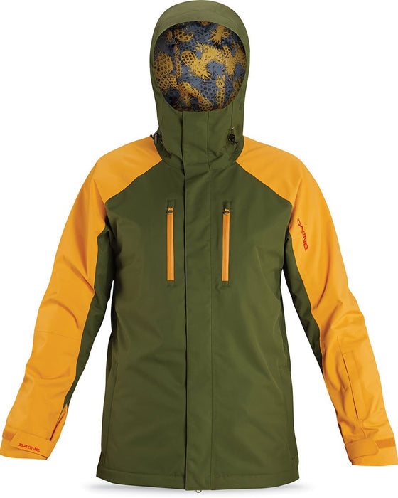 Dakine Canyon Shell Snowboard Jacket Mens Large Cypress Green / Harvest Gold New