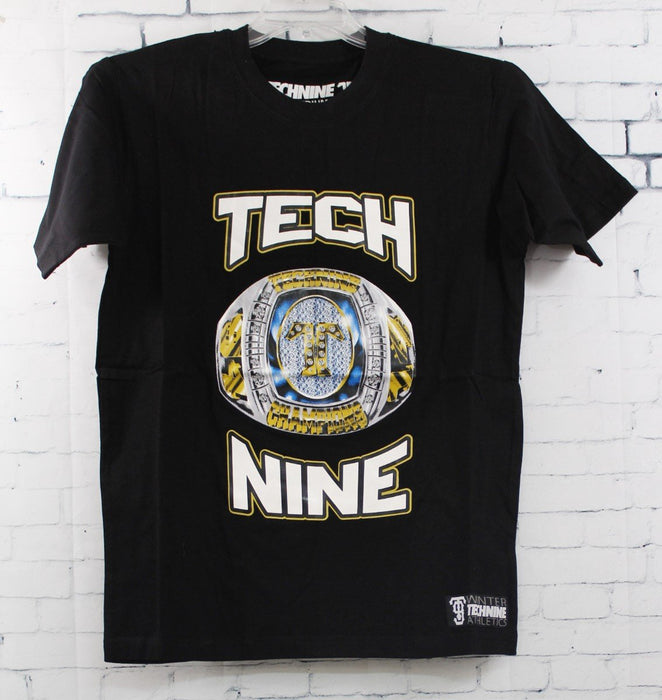 Technine Mens Champions Short Sleeve T-Shirt Large Black New