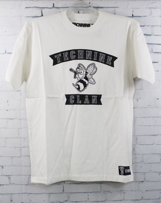 Technine Mens Clan Short Sleeve T-Shirt Medium White New
