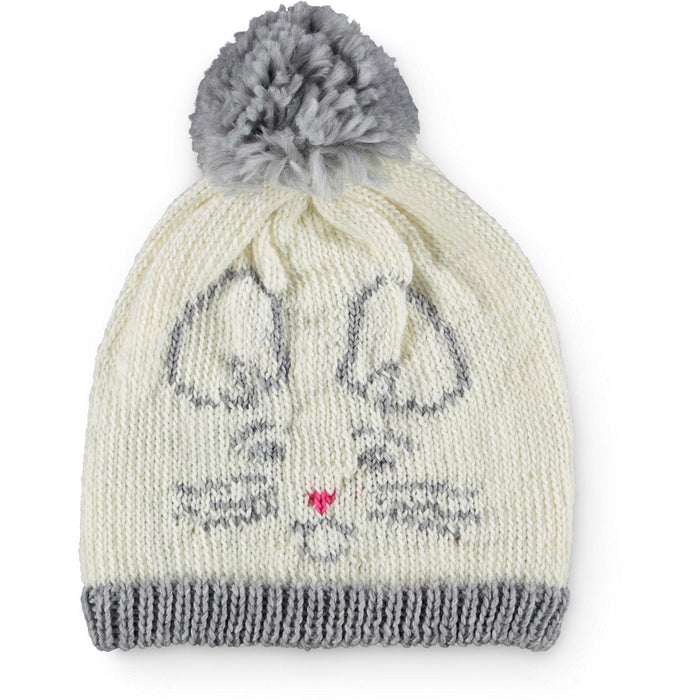 Coal Whiskers Hand Knit Lined Pom Women's Beanie White Grey