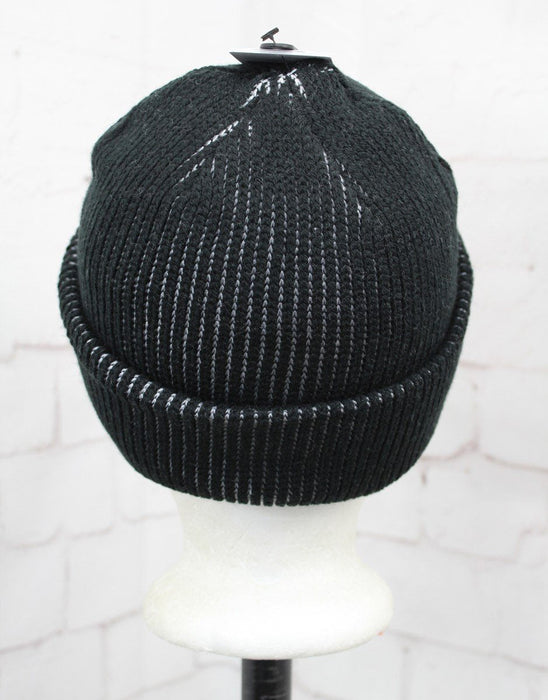 Coal Frena Acrylic Thick Rib Knit Cuffed Slouch Beanie Black Rib Unisex OSFM New