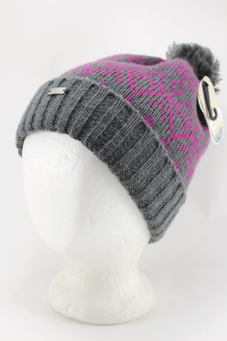 Coal The Olive Pom Beanie, One Size Fits Most, Charcoal / Fuchsia New