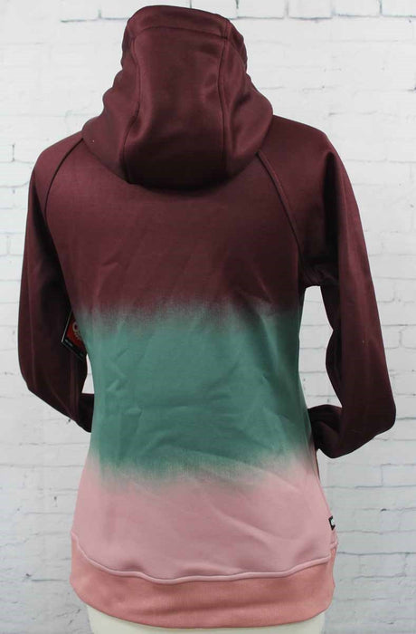 686 Cora Bonded Pullover Fleece Hoodie, Women's Small, Wine Dip Dye / Red New