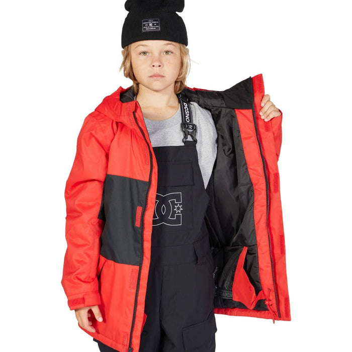 DC Defy Snowboard Jacket, Boys Youth Medium (12), Racing Red