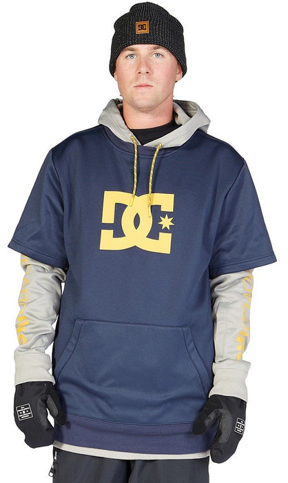 DC Dryden Technical Hoodie Sweatshirt, Men's Size Medium, Wild Dove / Navy Blue