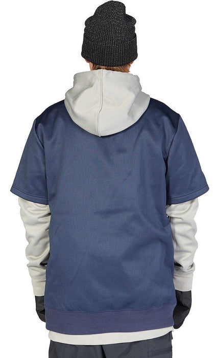 DC Dryden Technical Hoodie Sweatshirt, Men's Size Medium, Wild Dove / Navy Blue
