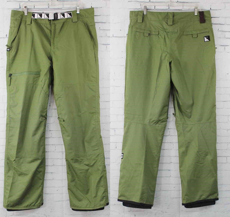 686 Durable Double Knee Snowboard Pants, Men's Large, Fatigue Green New