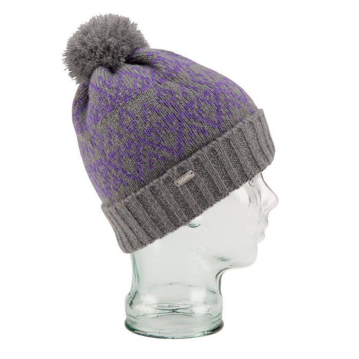 Coal The Olive Pom Beanie, One Size Fits Most, Charcoal / Purple New