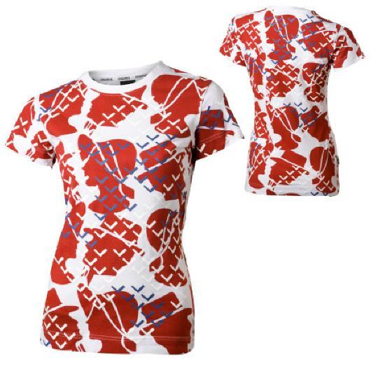 Nomis Feverish Short Sleeve T-Shirt, Women's Small, White / Red