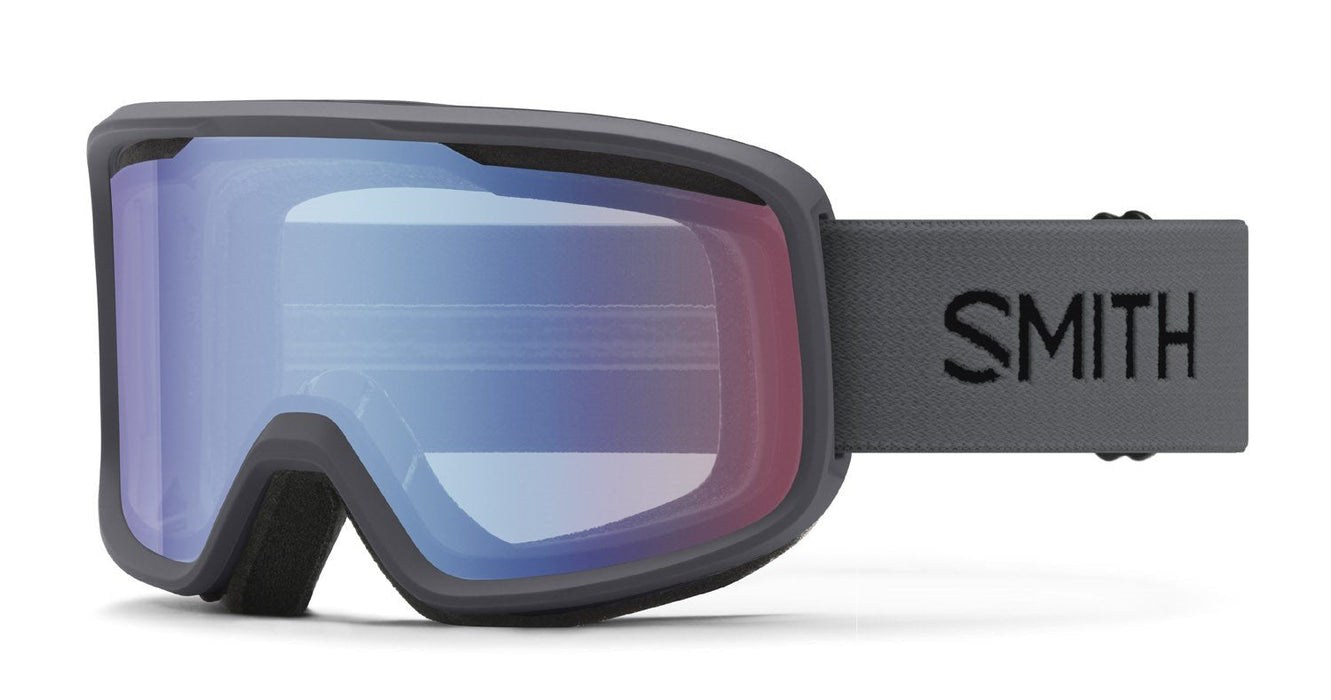 Smith Frontier Ski / Snow Goggles, Charcoal Frame, Blue Sensor Mirror Lens New