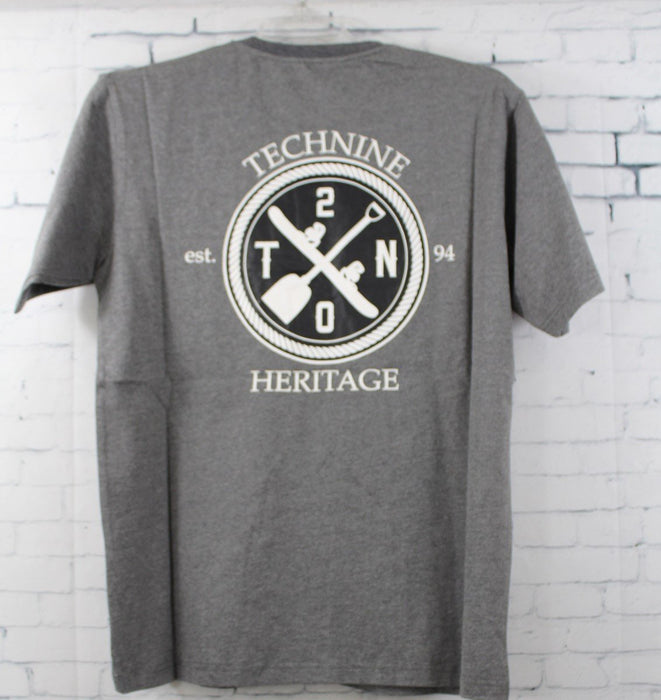 Technine Mens Heritage Pocket Short Sleeve T-Shirt Medium Charcoal New