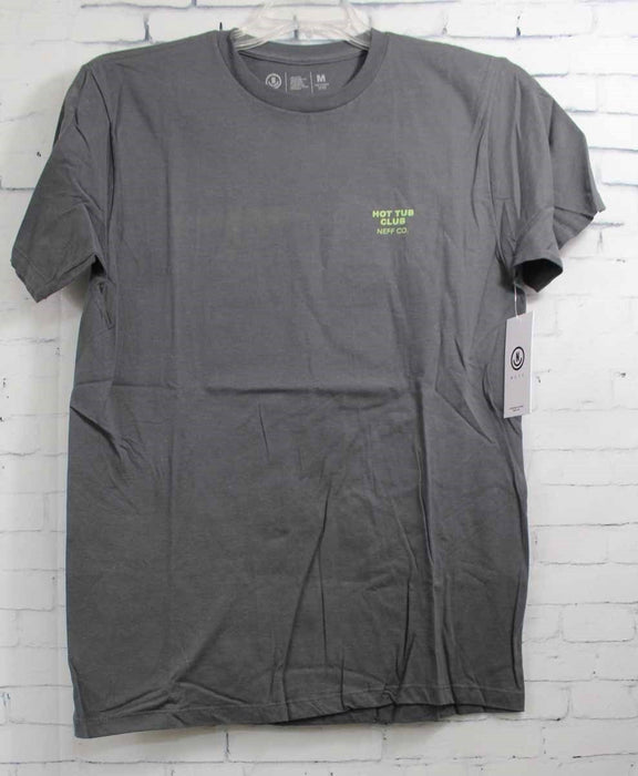 Neff Hot Tub Club Cotton Short Sleeve Tee Shirt, Men's Medium Charcoal Gray New