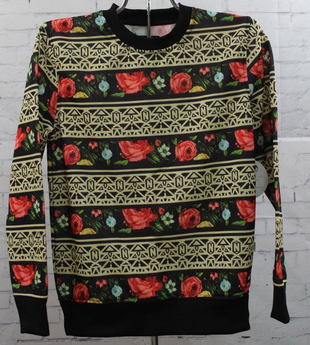 Neff Rosal Pullover Fleece Sweatshirt Girls Youth Medium Assorted Black