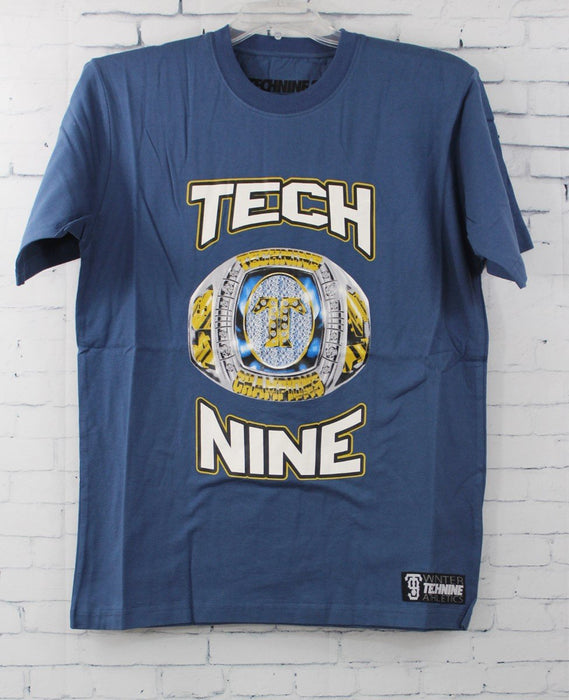 Technine Mens Champions Short Sleeve T-Shirt Medium Navy New