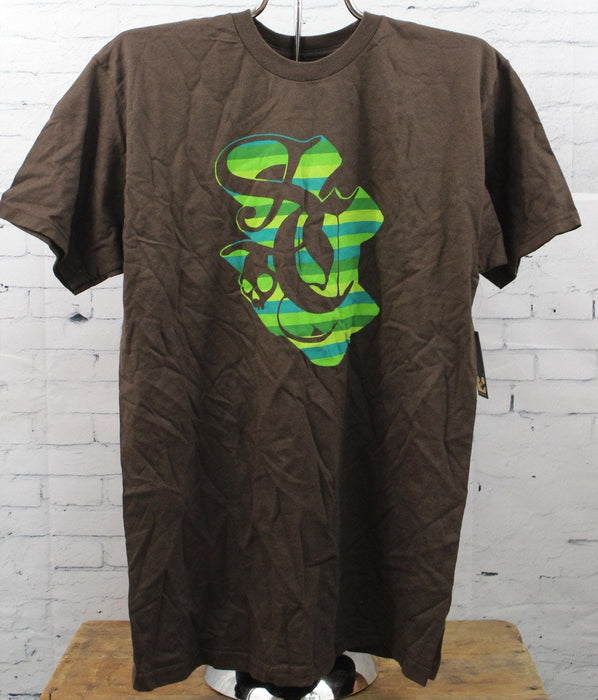 Skullcandy Scurvy T-Shirt Short Sleeve Men's Medium Brown with Green Graphic New