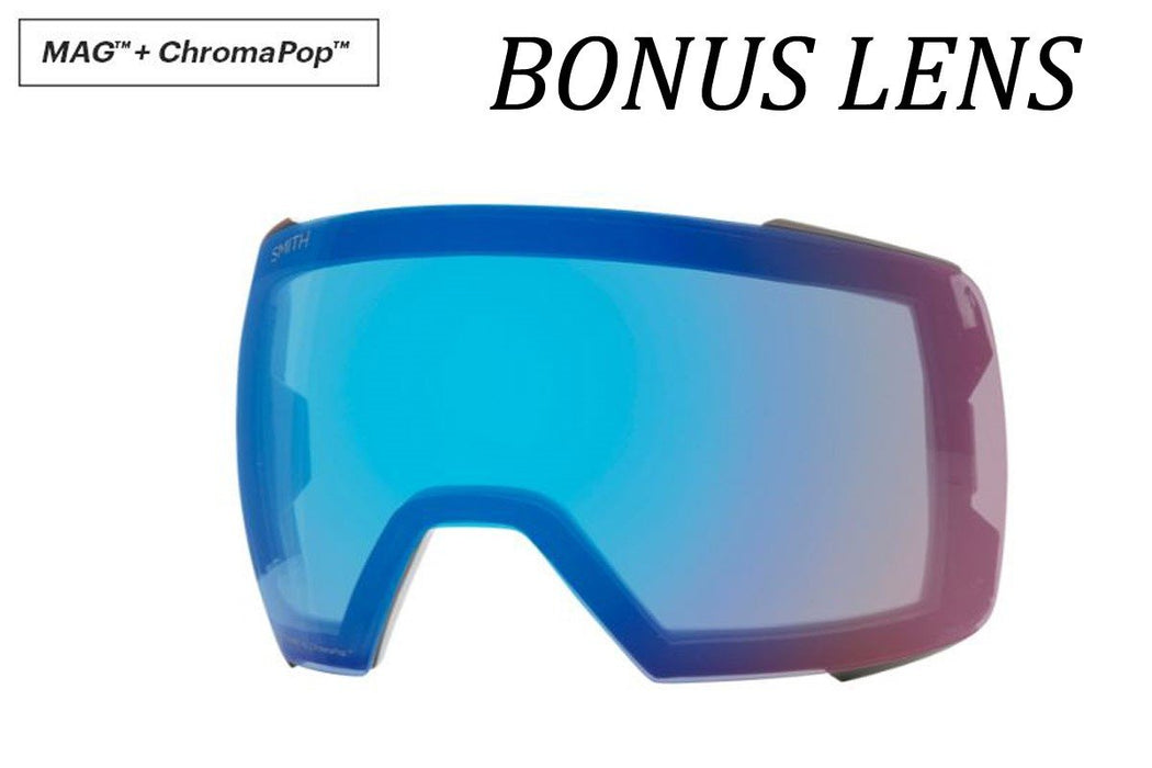 Smith I/O Mag XL Snow Goggles Black, Sun Green Mirror Lens +Bonus New 2023