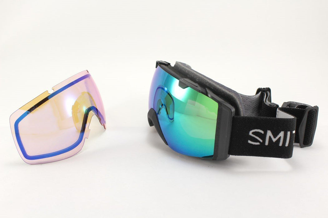 Smith I/O Snow Goggles Black, ChromaPop Sun Green Mirror Lens + Bonus New