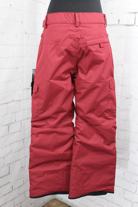 686 Infinity Cargo Insulated Snowboard Pants, Boys Youth Small, Oxblood Red