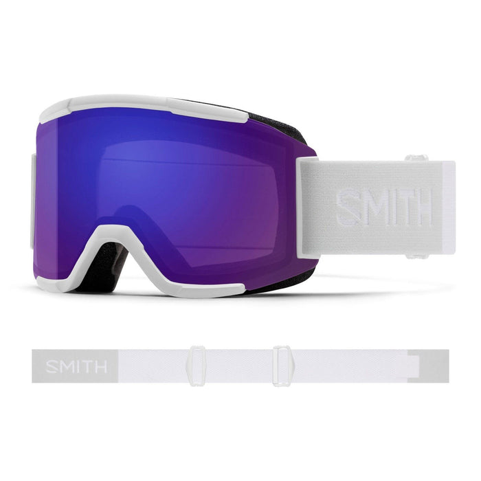 Smith Squad Snow Goggles White Vapor Frame, Everyday Violet Mirror Lens + Bonus