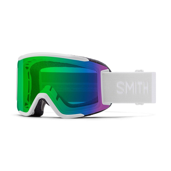 Smith Squad S Snow Goggles White Vapor Frame, Everyday Green Mirror Lens + Bonus