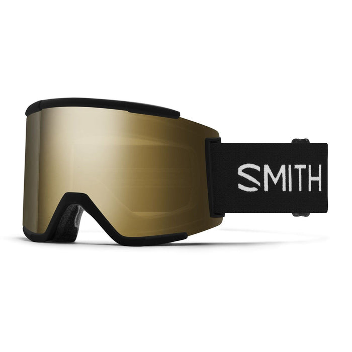 Smith Squad XL Snow Goggles Black Frame, Sun Black Gold Mirror Lens + Bonus New