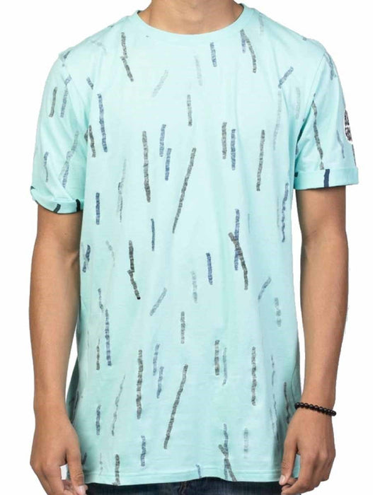 Neff Lamecation Cotton Short Sleeve Tee T-Shirt, Men's Large, Teal Print New