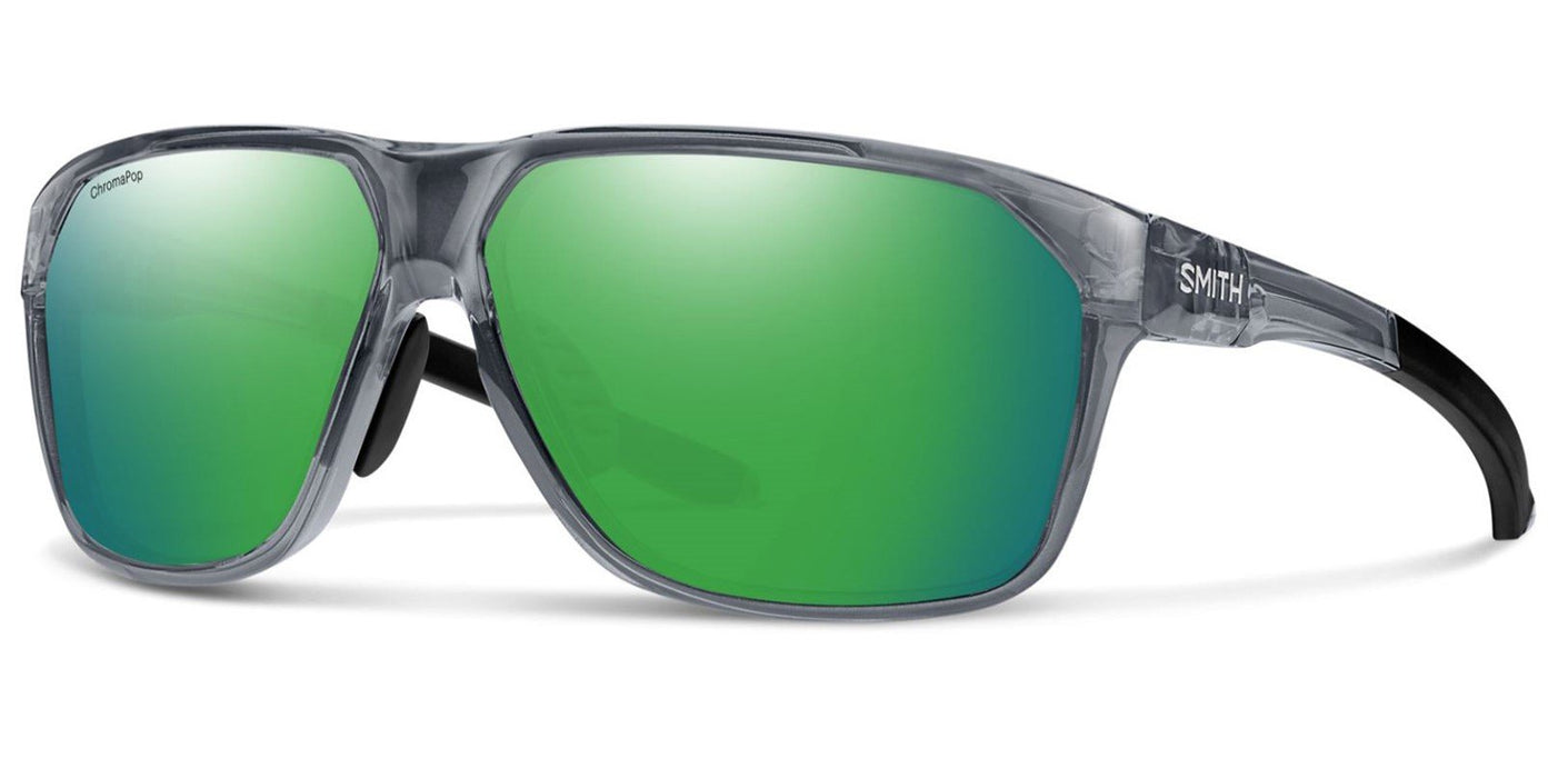 Smith Leadout Pivlock Sunglasses Cement Cyrstal, Chromapop Green Mirror Lens New