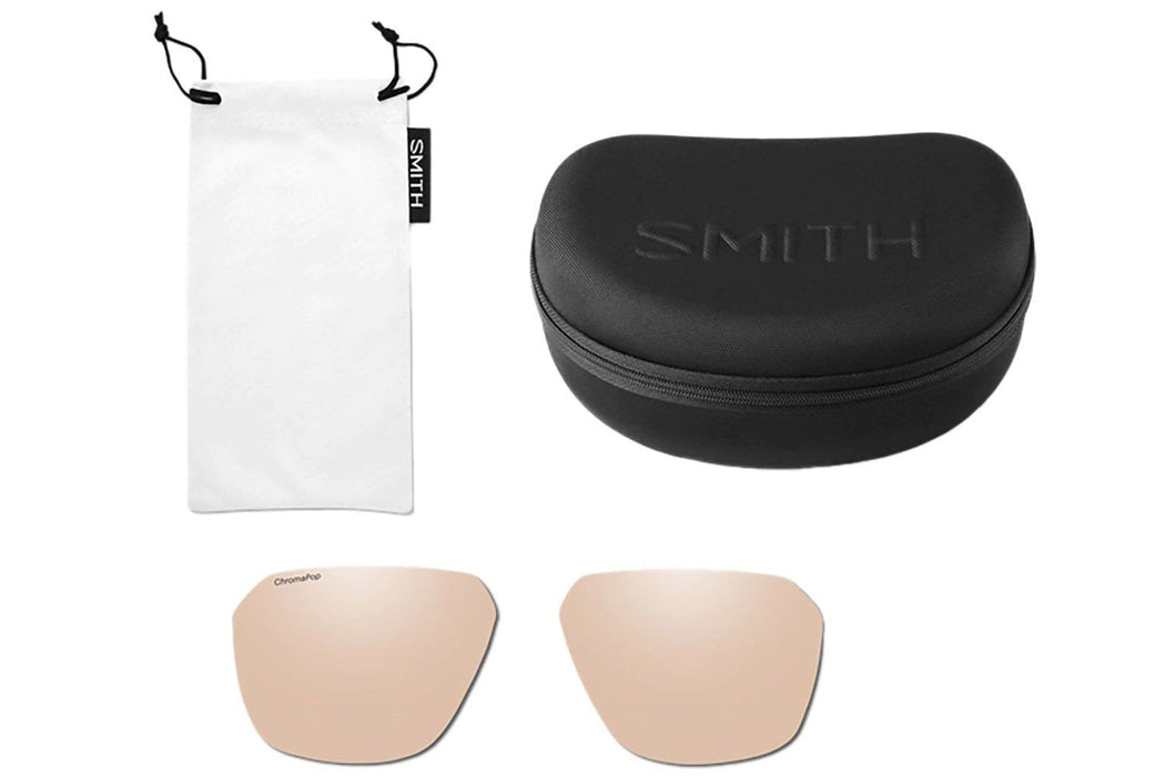 Smith Leadout Pivlock Sunglasses Black/Cinder, Chromapop Red Mirror Lens New