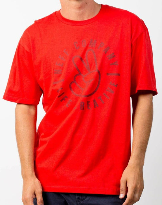 Neff Life Creative Cotton Short Sleeve Tee T-Shirt, Men's Large, Red New