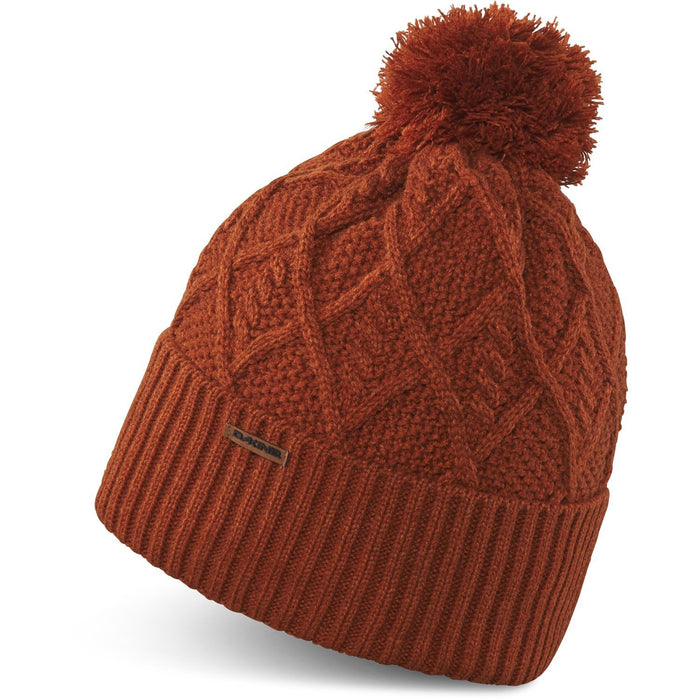 Dakine Mia Fleece Lined Cable Knit Pom Beanie Gingerbread New