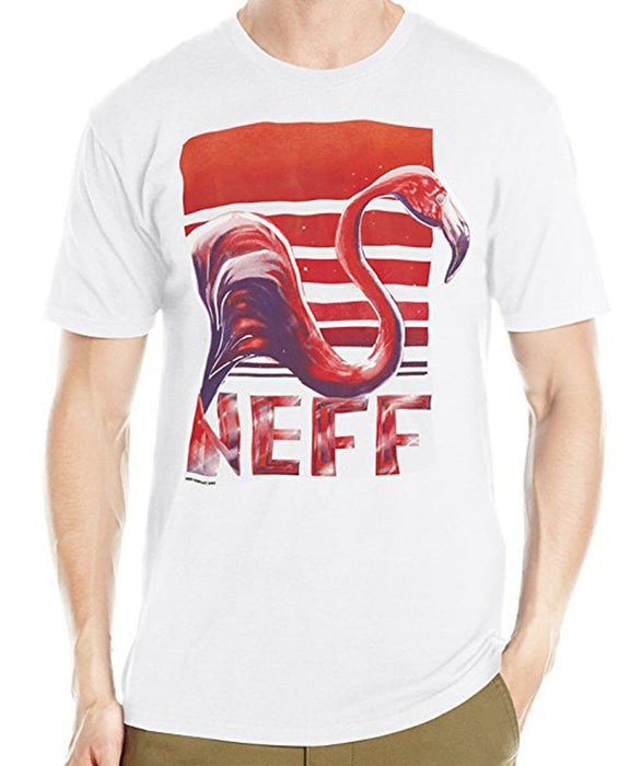 Neff Mingo Cotton Crew Neck Short Sleeve Tee T-Shirt, Men's Large, White New