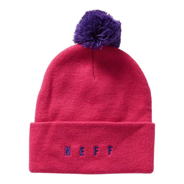 NEFF Lawrence Endless Pom Acrylic Beanie One Size Fits Most Magenta New