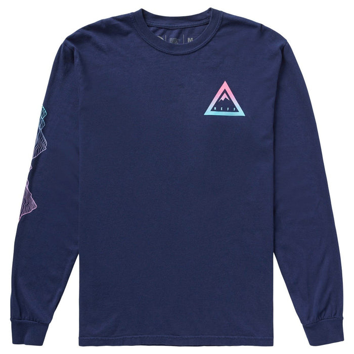 Neff Mountain Long Sleeve Cotton Tee Shirt, Men's Medium, Navy Blue New