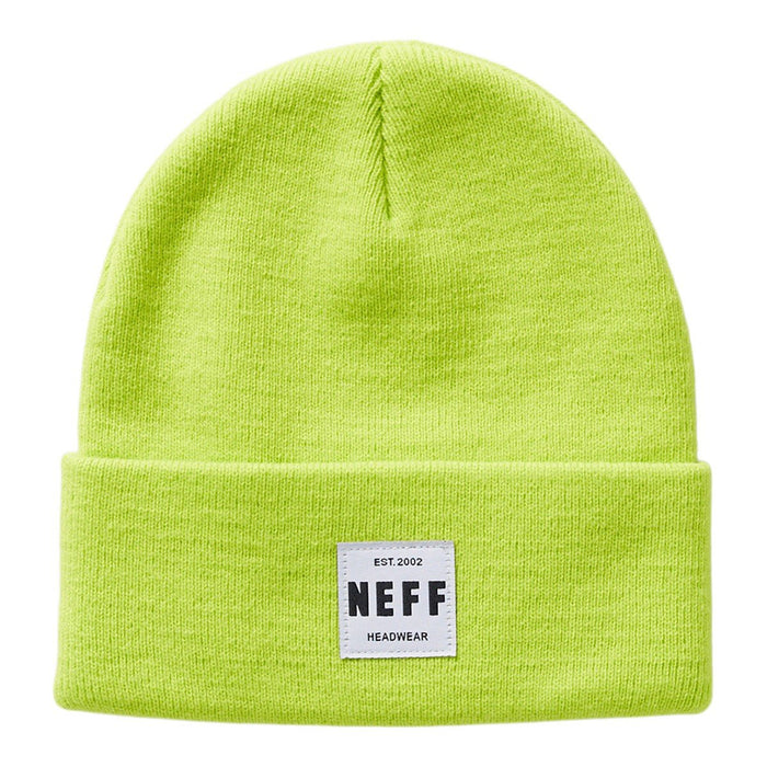 NEFF Lawrence Acrylic Beanie One Size Fits Most Solid Lime Green New
