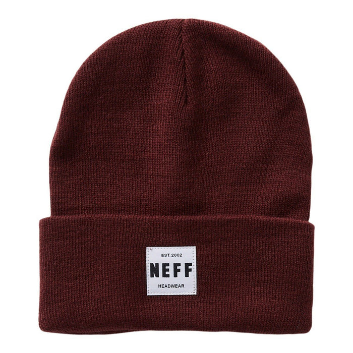 NEFF Lawrence Acrylic Beanie One Size Fits Most Solid Maroon New