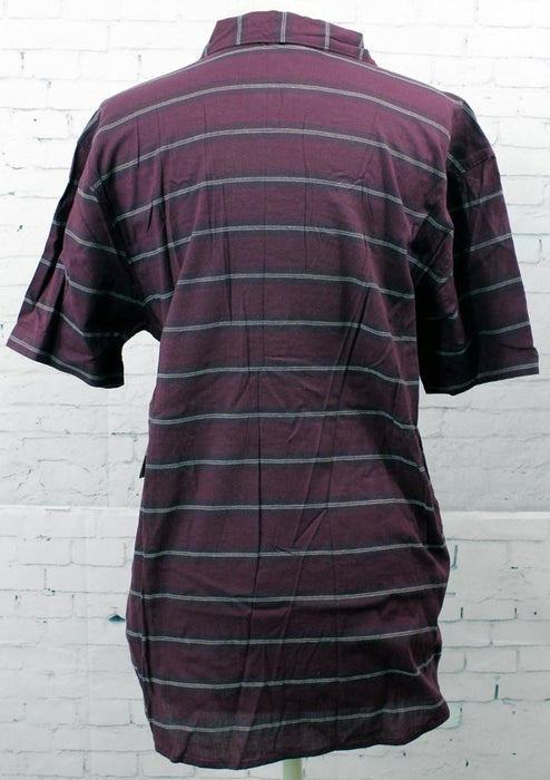 Dakine Men's Nolan Short Sleeve Woven Button Down Shirt Large Plum Shadow Stripe