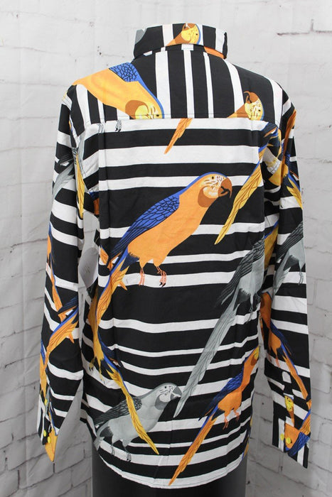Neff Parrot Woven Long Sleeve Button-Up Shirt, Men's Large, Parrot Print