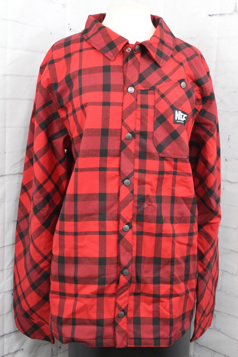 Neff Jeff Insulated Snap Front Flannel Jacket, Men's Large, Red ...