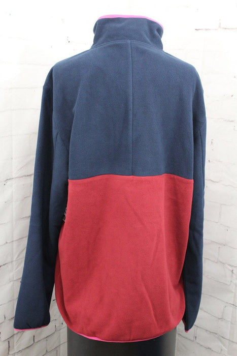 Neff Throwback Half-Zip Polar Fleece Jacket, Men's Large, Navy / Red