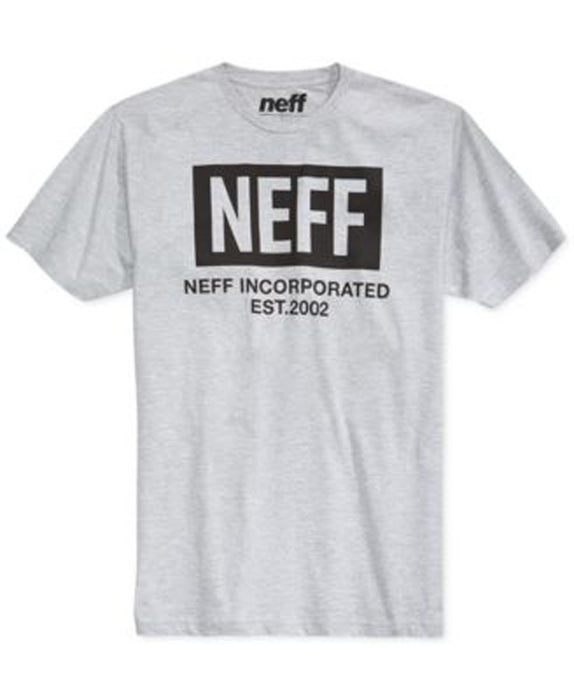 Neff New World Short Sleeve Tee T-Shirt, Men's Large, Athletic Heather Grey New