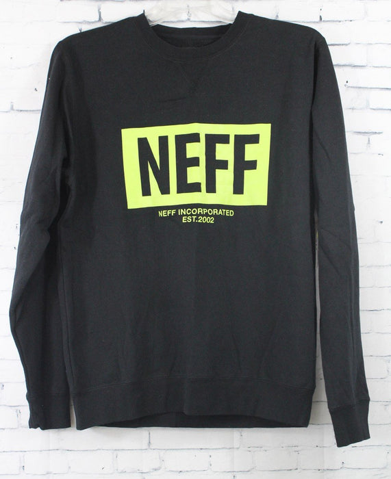 Neff New World Crew Neck Sweatshirt Mens Medium Black