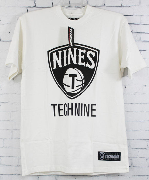 Technine Mens Nines Short Sleeve T-Shirt Large White New