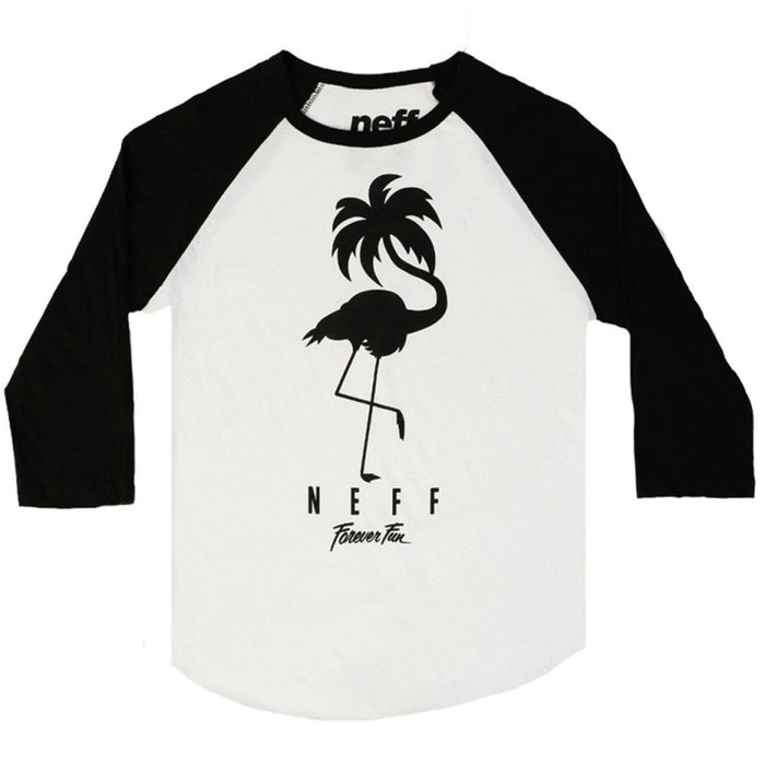 Neff Palm Breeze Raglan Shirt Juniors Youth Medium White / Black