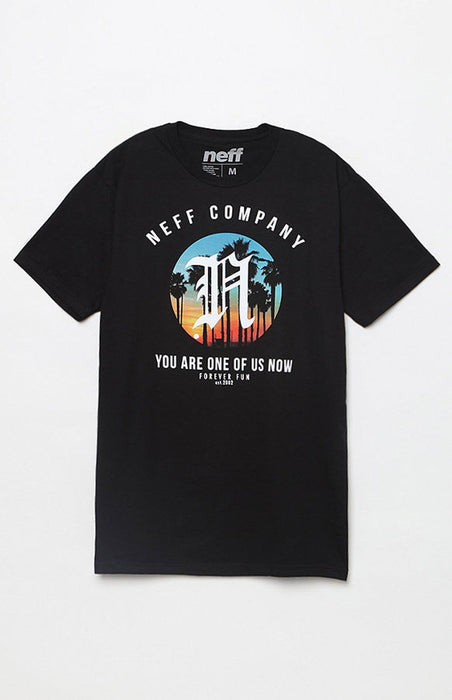 Neff Palmas Cotton Crew Neck Short Sleeve T-Shirt, Men's Large, Black
