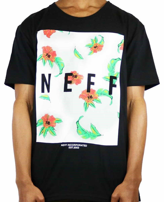 Neff Quad Cotton Crew Neck Short Sleeve Tee T-Shirt, Men's Large, Black New