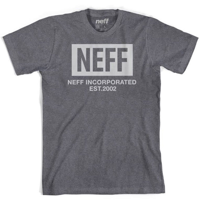 Neff Reflective World Short Sleeve T-Shirt, Men's Large, Charcoal Heather Grey