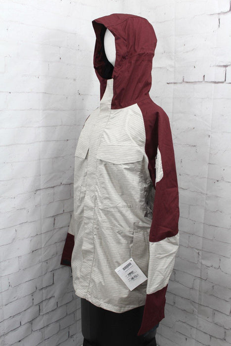 Ride Delridge Shell Snowboard Jacket, Men's Large, Birch / Red / White New