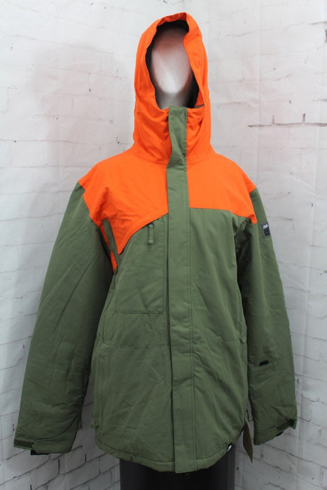 Ride Central Snowboard Jacket, Men's Large, Fatigue Olive / Orange New