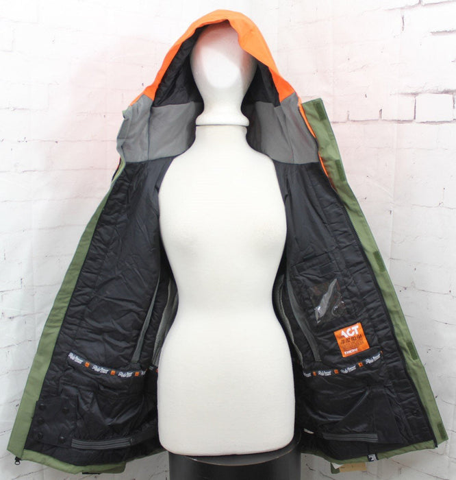 Ride Central Snowboard Jacket, Men's Large, Fatigue Olive / Orange New