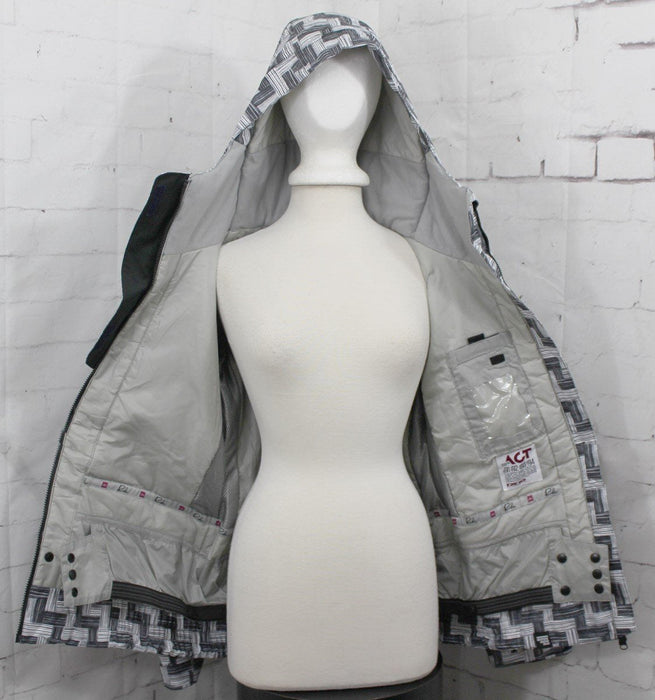 Ride Crown Insulated Snowboard Jacket, Women's Medium, Black / White Weave